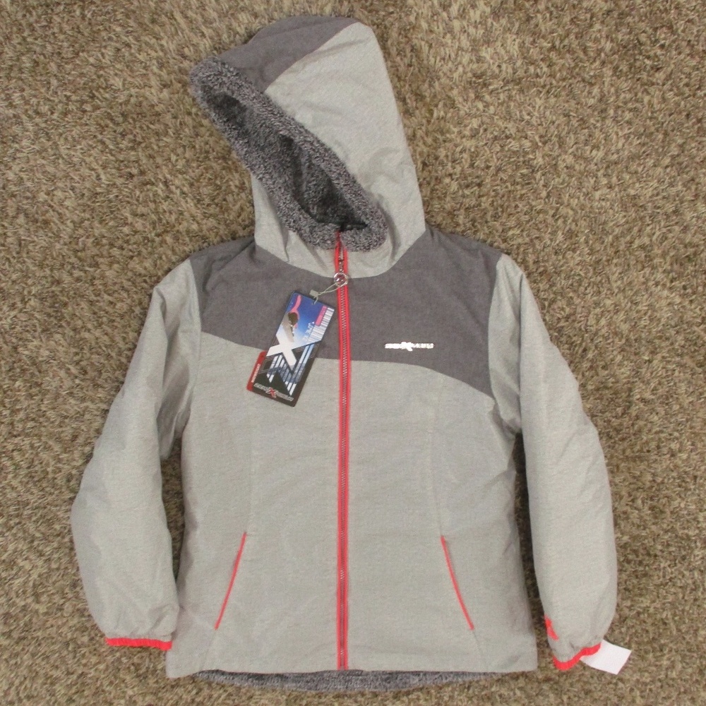 ZeroXposur Jacket Girls XL Heather Gray Fleece Midweight Hooded Winter Coat‎ NWT
